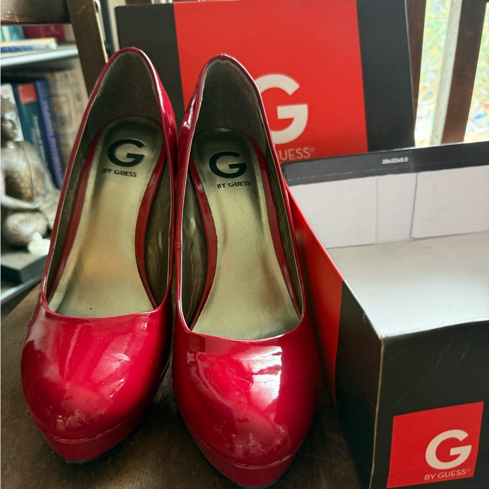 G by Guess Red Patent Leather Heels